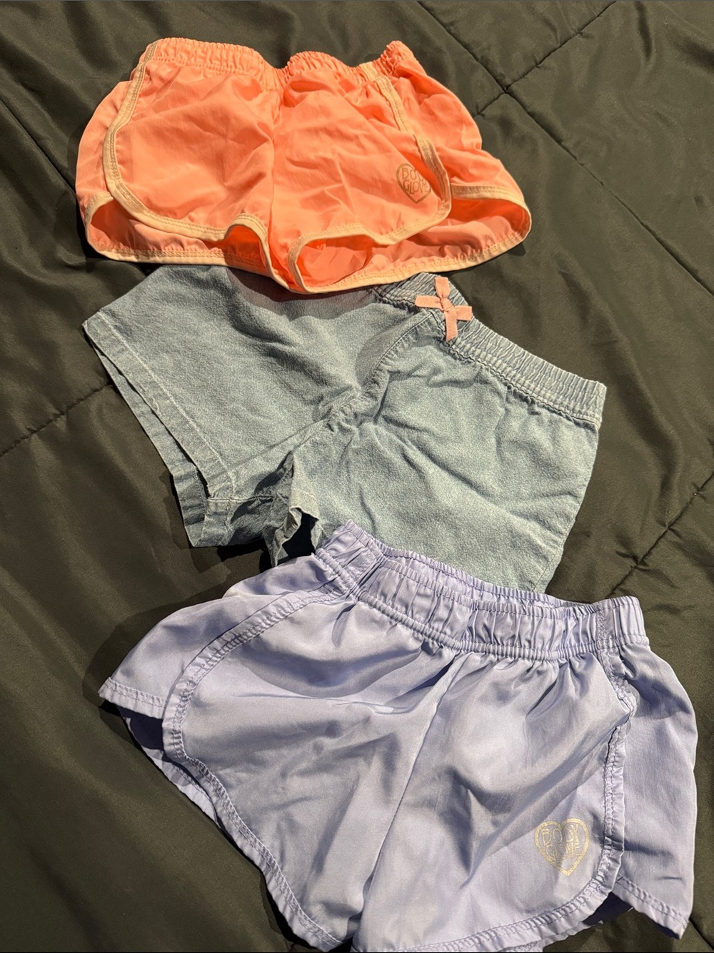 Body Glove Girls' Pull-On Shorts in Coral, Light Blue & Lavender